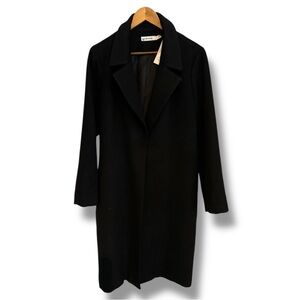 Just Fab Military Black Faux Wool Coat Size XXL w/o belt